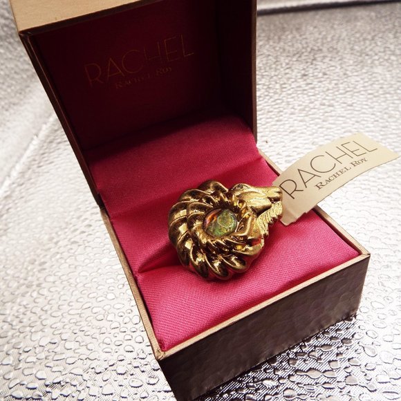 RACHEL ROY NWT AND BOX GOLDEN RAM GOAT "CAPRICORN" ZODIAC STRETCHY RING 18 - Picture 1 of 5